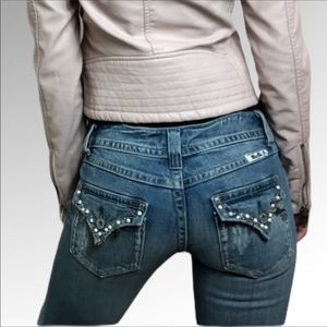 Miss Me Light Wash Boot Cut Charm Jeans Size 27